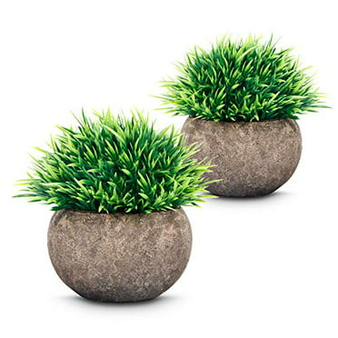 MIXCUTE Artificial Boxwood Pack of 6 Fake Plants Faux Artificial Greenery Box...